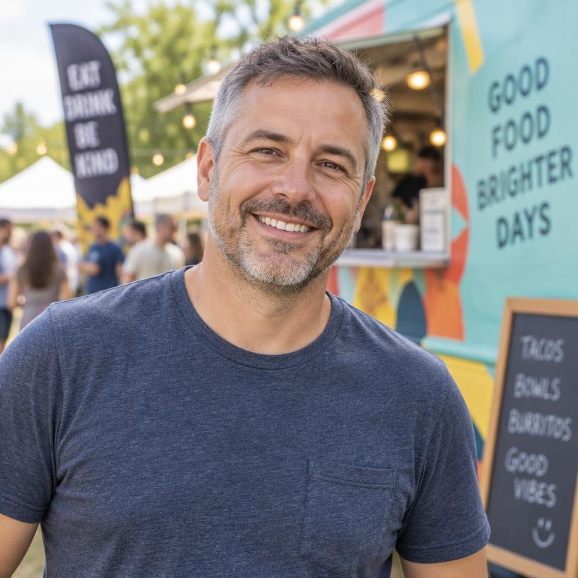 Food truck operator portrait