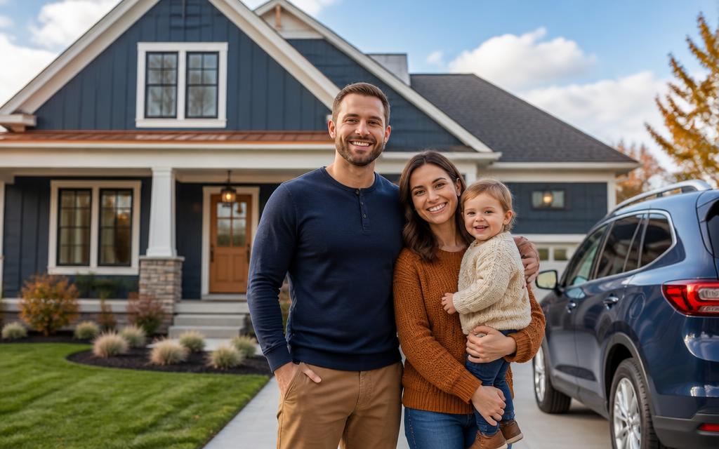 A welcoming home with a family car in the driveway